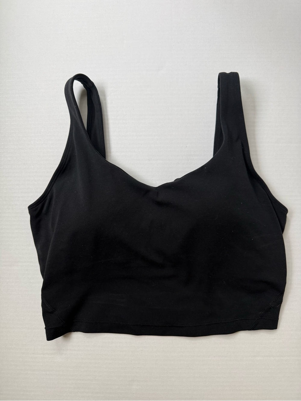CRZ YOGA Square Neck Longline Sports Bra Crop Top Black Size L